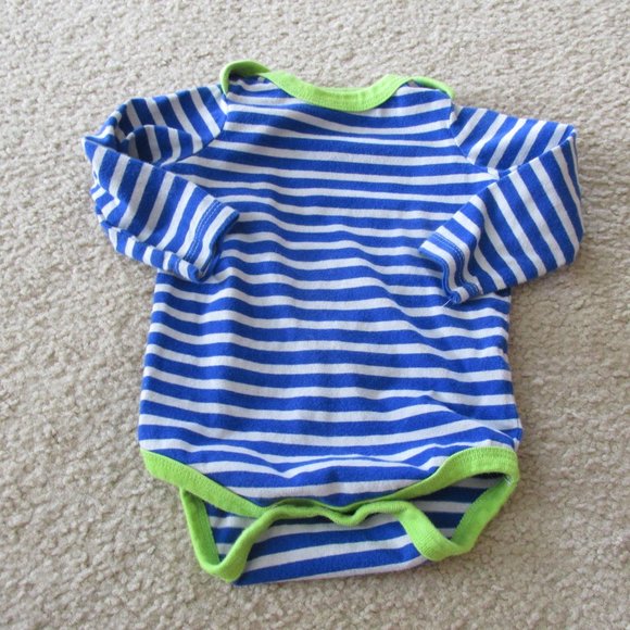 Circo 2 Pc Onesie Fleece Pants Outfit Boys 9M Blue Gray Striped‎ Long Sleeve - Picture 3 of 4